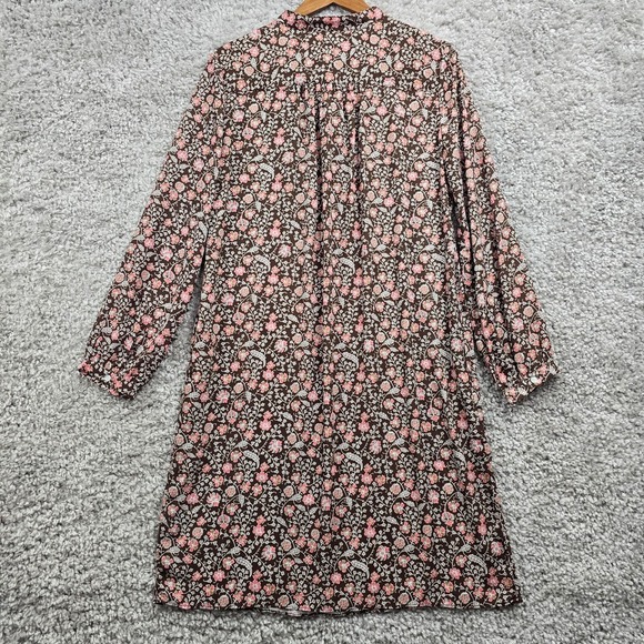 J McLaughlin‎ Dress Womens Medium Brown Floral Long Sleeve Pockets Lightweight - Picture 9 of 13